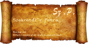 Szekretár Petra névjegykártya